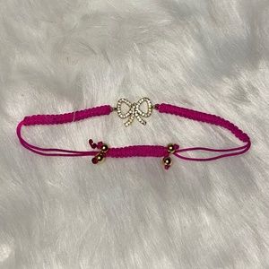 friendship bracelet with pave bow